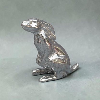 Hare Figurine (Moon Gazing Hare), Handmade Pewter