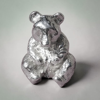 Panda Figurine, Miniature Panda, Handmade Pewter