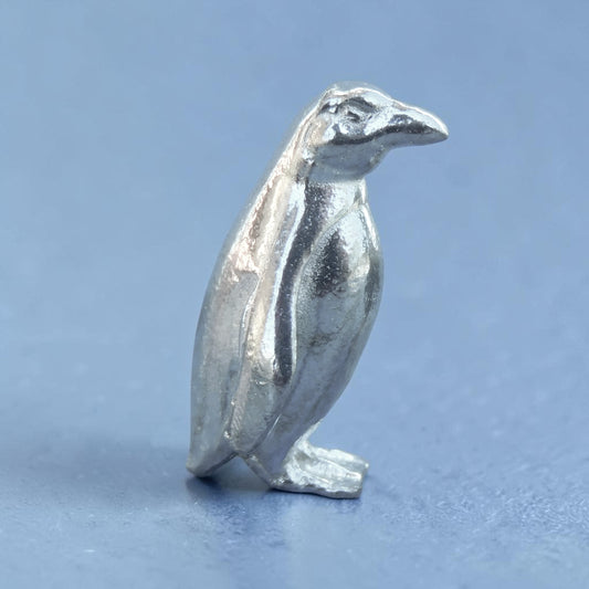 Penguin Figurine, Miniature Penguin, Handmade Pewter
