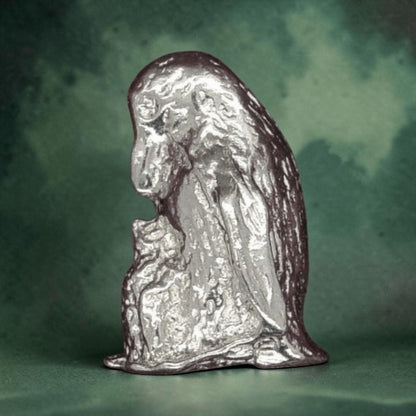 Penguin Figurine (Penguin and Chick), Miniature Penguins, Handmade Pewter