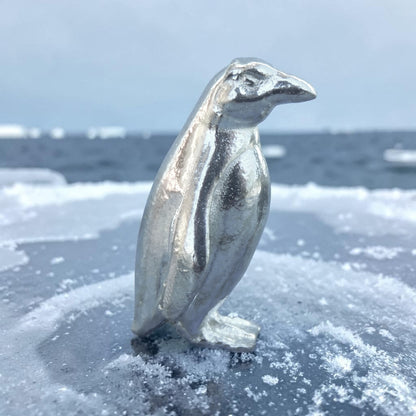 Penguin Figurine, Miniature Penguin, Handmade Pewter