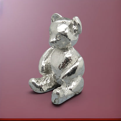 Teddy Bear Figurine (Smooth Teddy Bear), Handmade Pewter