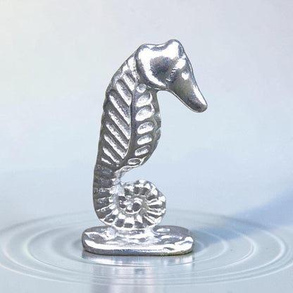 Seahorse Figurine, Miniature Seahorse, Handmade Pewter