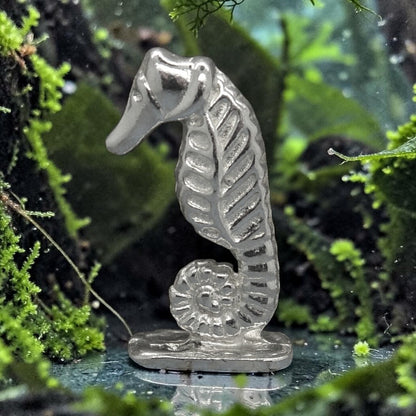Seahorse Figurine, Miniature Seahorse, Handmade Pewter