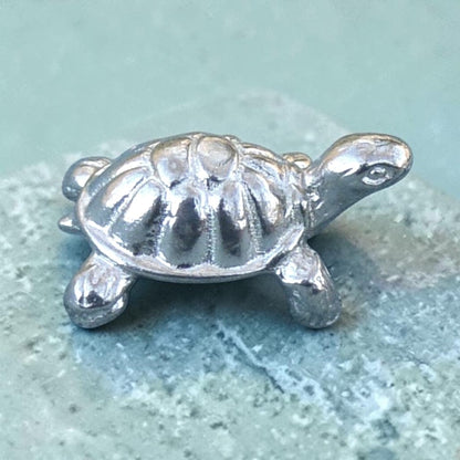 Tortoise Figurine (Tiny Tortoise), Miniature Tortoise, Handmade Pewter