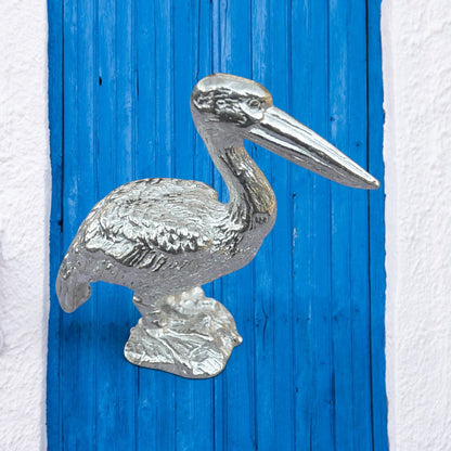 Pelican Figurine (Standing Pelican), Miniature Pelican, Handmade Pewter