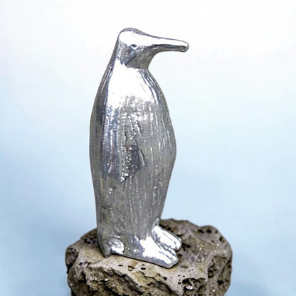 Penguin Figurine (Standing Penguin), Miniature Penguin, Handmade Pewter