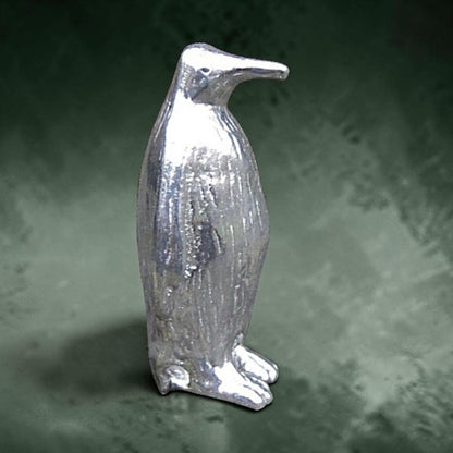 Penguin Figurine (Standing Penguin), Miniature Penguin, Handmade Pewter