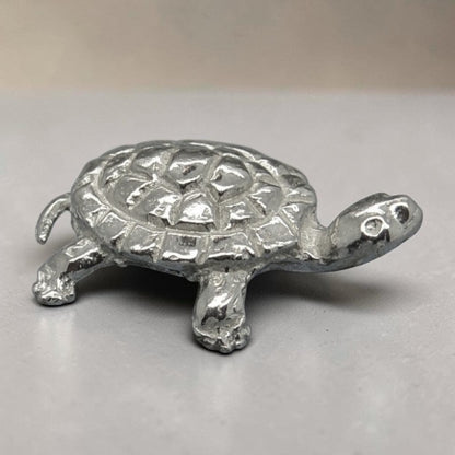 Turtle Figurine, Miniature Sea Turtle, Handmade Pewter