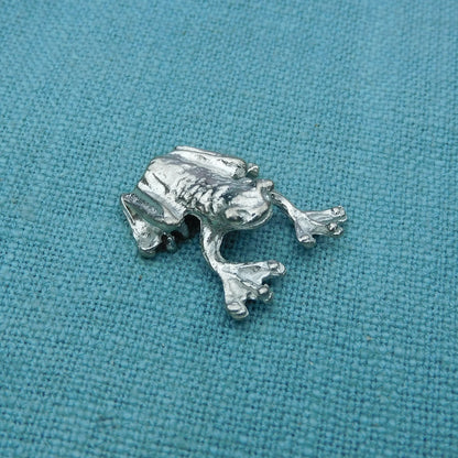 Frog Figurine, Tree Frog, Handmade in Fine Pewter