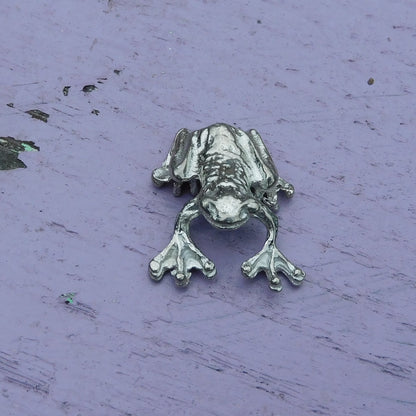 Frog Figurine, Tree Frog, Handmade in Fine Pewter