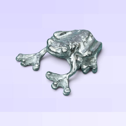 Frog Figurine, Tree Frog, Handmade in Fine Pewter