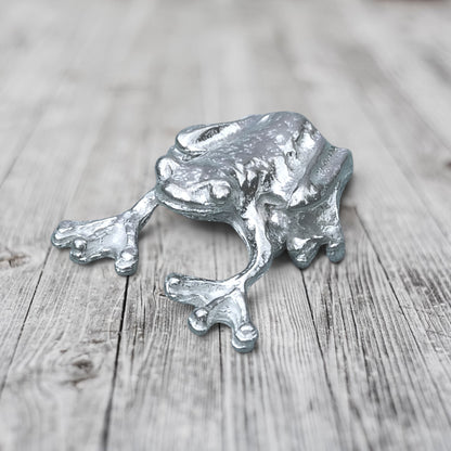 Frog Figurine, Tree Frog, Handmade in Fine Pewter