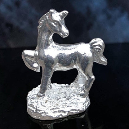 Unicorn Figurine, Miniature Unicorn, Handmade Pewter