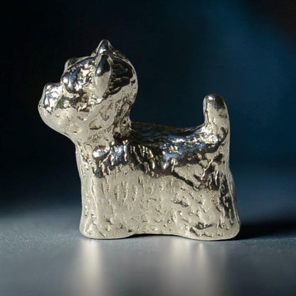 Dog Figurine (Westie), Miniature West Highland Terrier, Handmade Pewter