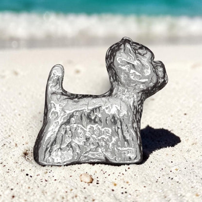 Dog Figurine (Westie), Miniature West Highland Terrier, Handmade Pewter