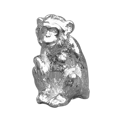 Chimpanzee Figurine, Miniature Chimpanzee, Handmade Pewter