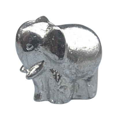 Elephant Figurine (Chunky Elephant), Miniature Elephant, Handmade Pewter