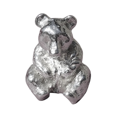 Panda Figurine, Miniature Panda, Handmade Pewter