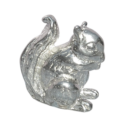 Squirrel Figurine, Miniature Squirrel, Handmade Pewter