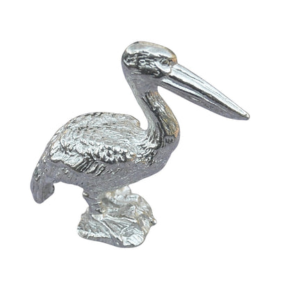Pelican Figurine (Standing Pelican), Miniature Pelican, Handmade Pewter