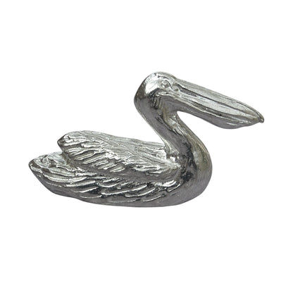 Pelican Figurine (Swimming Pelican), Miniature Pelican, Handmade Pewter