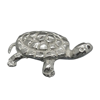 Turtle Figurine, Miniature Sea Turtle, Handmade Pewter