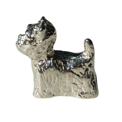 Dog Figurine (Westie), Miniature West Highland Terrier, Handmade Pewter