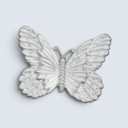 Butterfly Brooch, Handcast Pewter, Polished Finish