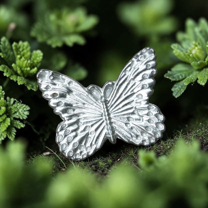 Butterfly Brooch (Smaller Design), Handcast Pewter, Polished Finish