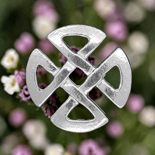 Celtic Love Knot Brooch, Handcast Pewter, Polished Finish