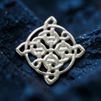 Celtic Knot Brooch (Square), Handcast Pewter, Polished Finish