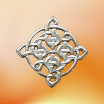 Square Celtic Knot Brooch, Handcast Pewter, Polished Finish