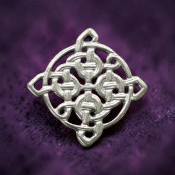 Celtic Knot Brooch (Square), Handcast Pewter, Polished Finish