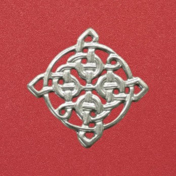 Square Celtic Knot Brooch, Handcast Pewter, Polished Finish