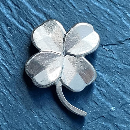 Clover Brooch, Handcast Pewter, Polished Finish