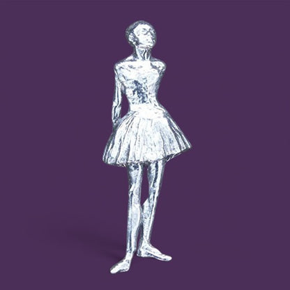 Ballerina Brooch, Degas Dancer, Handcast Pewter, Polished Finish