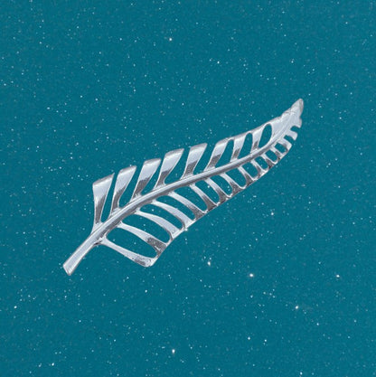 Fern Leaf Brooch (Slender Design), Handcast Pewter Brooch, Polished Finish