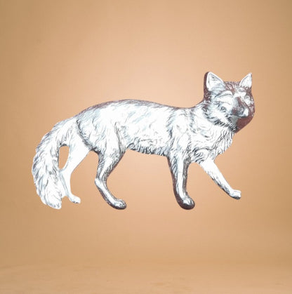 Fox Brooch, Handcast Pewter Brooch, Polished Finish