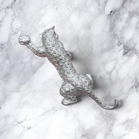 Jaguar Brooch, Handcast Pewter, Polished Finish