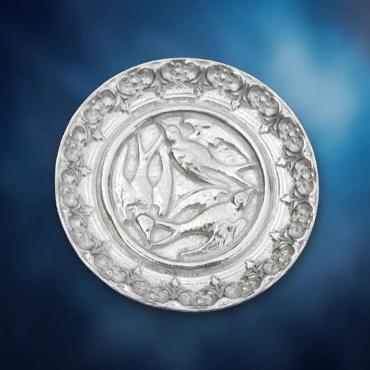 Celtic Raven Brooch, Handcast Pewter, Polished Finish