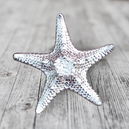 Starfish Figurine, Miniature Starfish, Handmade Pewter