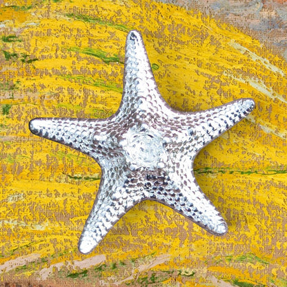 Starfish Figurine, Miniature Starfish, Handmade Pewter