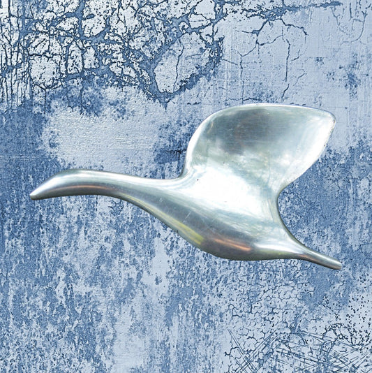 Swan Brooch, Handcast Pewter, Polished Finish