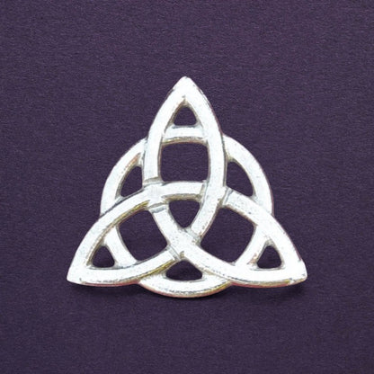 Trinity Knot Brooch (Triquetra), Handcast Pewter, Polished Finish