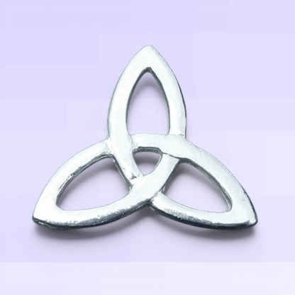 Triquetra Brooch (Trinity Knot), Handcast Pewter, Polished Finish