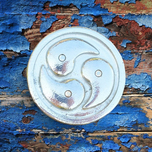 Triskelion Brooch (Round Design), Handcast Pewter, Polished Finish