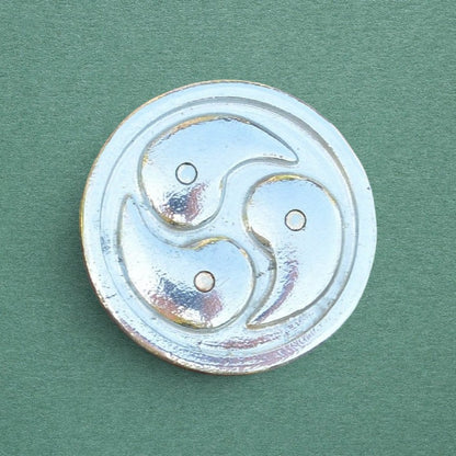 Triskelion Brooch (Round Design), Handcast Pewter, Polished Finish