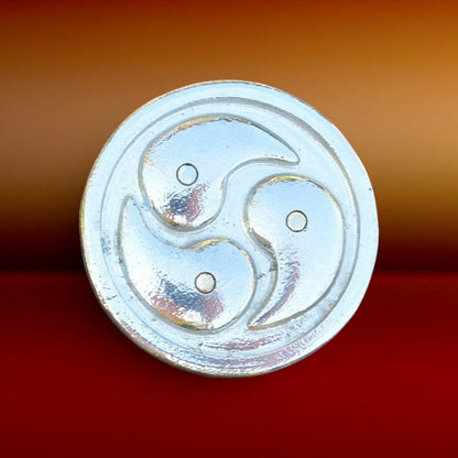 Triskelion Brooch (Round Design), Handcast Pewter, Polished Finish