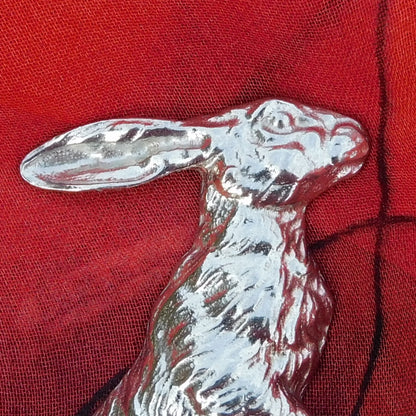Hare Brooch (Tall Hare), Handcast Pewter, Polished Finish